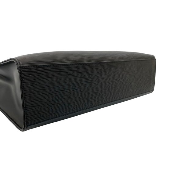 LOUIS VUITTON Vintage Black Leather Tote Bag - Picture 7 of 10